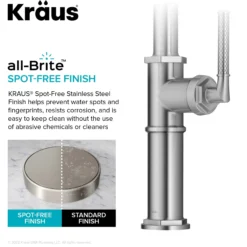Traditional Industrial Pull-Down Single Handle Kitchen Faucet in Spot-Free Stainless Steel