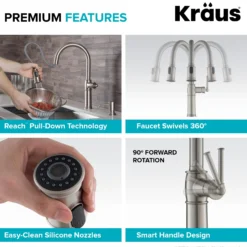 Traditional Single Handle Pull-Down Kitchen Faucet in Spot Free Stainless Steel