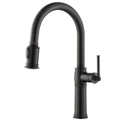 Traditional Single Handle Pull-Down Kitchen Faucet in Oil Rubbed Bronze