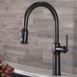 Traditional Single Handle Pull-Down Kitchen Faucet in Oil Rubbed Bronze