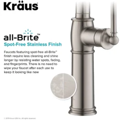 Traditional Single Handle Pull-Down Kitchen Faucet with Soap Dispenser and Deck Plate in Spot Free Stainless Steel