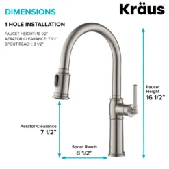 Traditional Single Handle Pull-Down Kitchen Faucet with Soap Dispenser and Deck Plate in Spot Free Stainless Steel