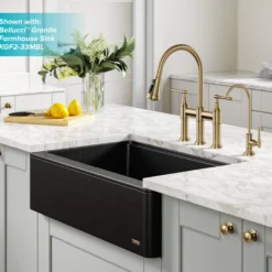 Transitional Bridge Kitchen Faucet and Water Filter Faucet Combo in Brushed Gold