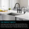 Transitional Bridge Kitchen Faucet and Water Filter Faucet Combo in Matte Black