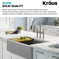 Transitional Bridge Kitchen Faucet and Water Filter Faucet Combo in Spot Free Stainless Steel