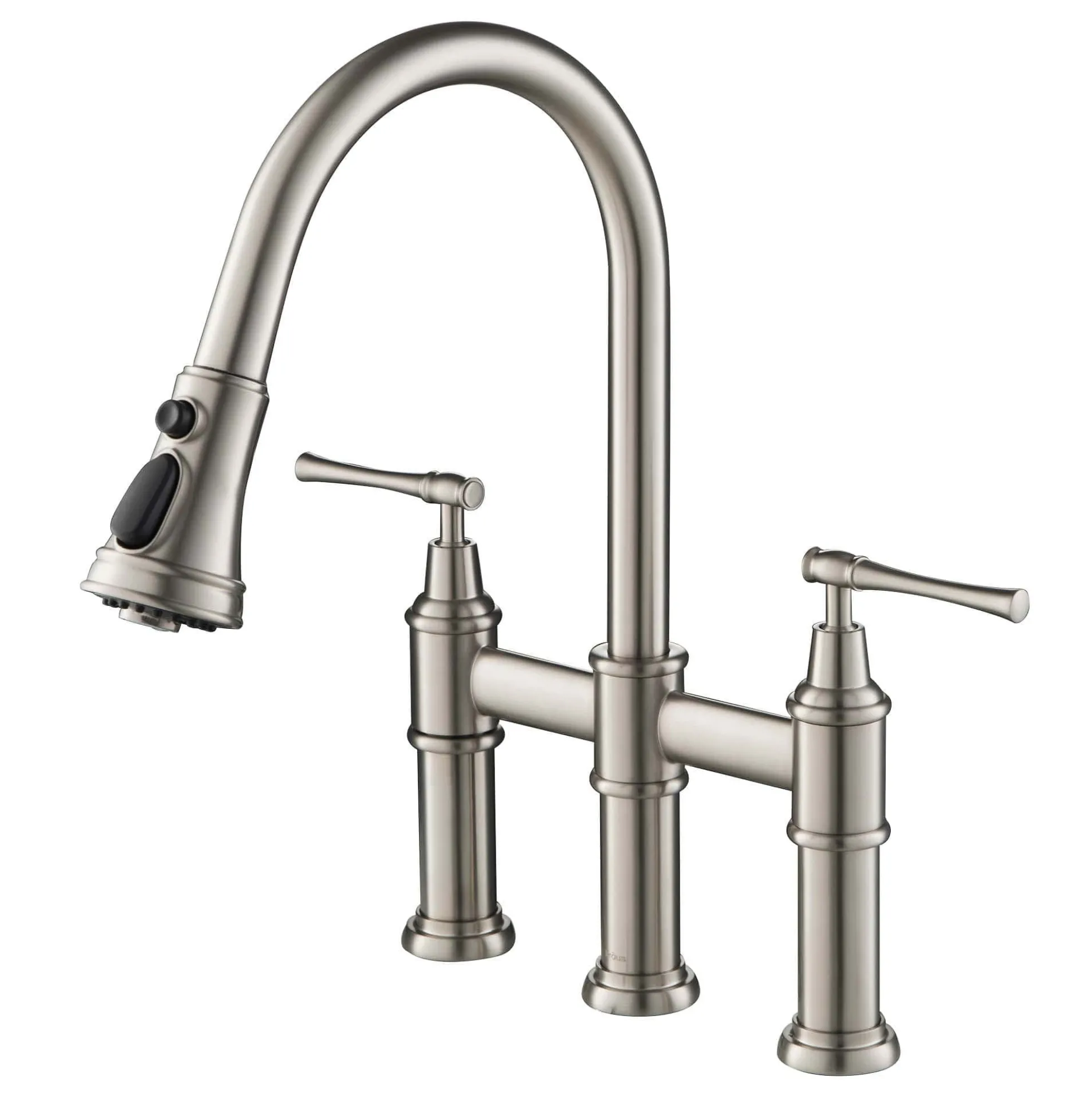 Transitional Bridge Kitchen Faucet with Pull-Down Sprayhead in Spot Free Stainless Steel