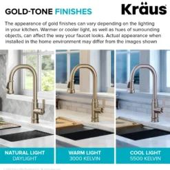 Transitional Industrial Pull-Down Single Handle Kitchen Faucet in Spot-Free Antique Champagne Bronze