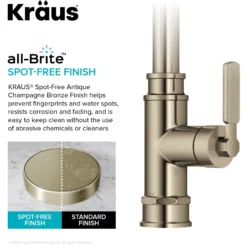 Transitional Industrial Pull-Down Single Handle Kitchen Faucet in Spot-Free Antique Champagne Bronze