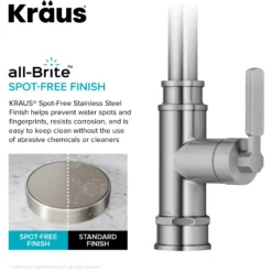 Transitional Industrial Pull-Down Single Handle Kitchen Faucet in Spot-Free Stainless Steel