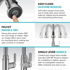 Transitional Industrial Pull-Down Single Handle Kitchen Faucet in Spot-Free Stainless Steel