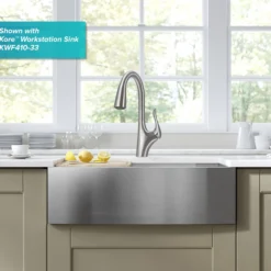 Transitional Single Handle Pull-Down Kitchen Faucet in Spot Free Stainless Steel
