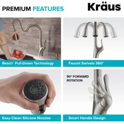 Transitional Single Handle Pull-Down Kitchen Faucet in Spot Free Stainless Steel