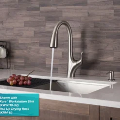 Transitional Single Handle Pull-Down Kitchen Faucet in Spot Free Stainless Steel