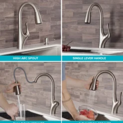 Transitional Single Handle Pull-Down Kitchen Faucet in Spot Free Stainless Steel
