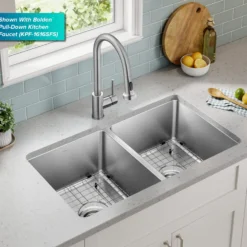 33” Undermount Double Bowl 18-Gauge Stainless Steel Kitchen Sink