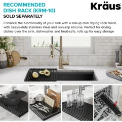 33” Undermount 50/50 Double Bowl Granite Kitchen Sink in Black Onyx