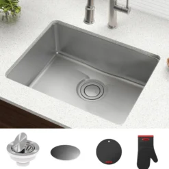 25" Undermount 16 Gauge Stainless Steel Single Bowl Kitchen Sink with DrainAssure Waterway