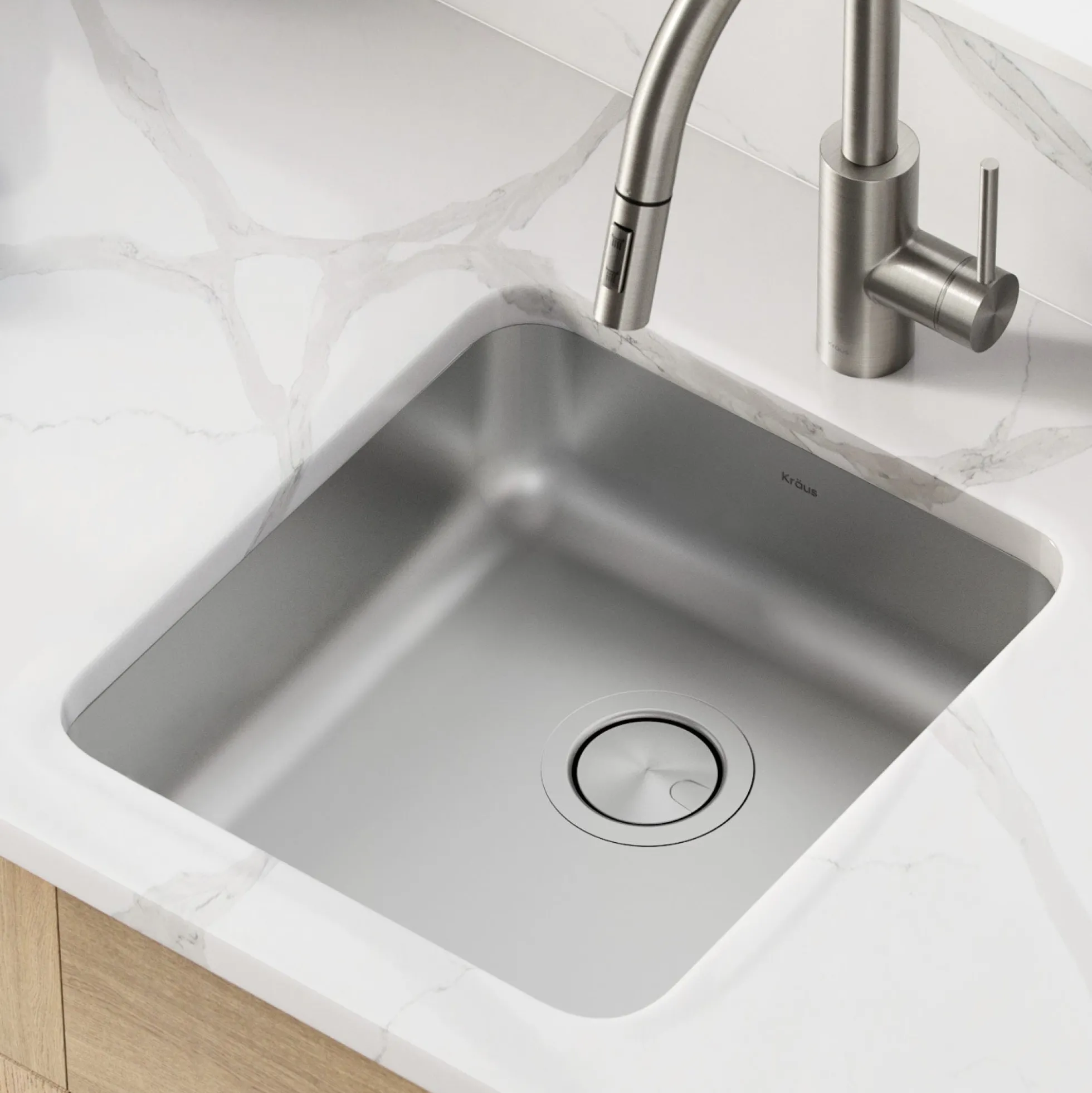 17" Undermount 16 Gauge Stainless Steel Single Bowl ADA Kitchen Sink
