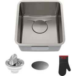 17" Undermount 16 Gauge Stainless Steel Single Bowl Kitchen Bar Sink with DrainAssure Waterway