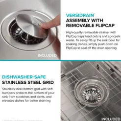 17" Undermount 16 Gauge Stainless Steel Single Bowl Kitchen Sink