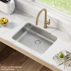 25" Undermount 16 Gauge Stainless Steel Single Bowl ADA Kitchen Sink