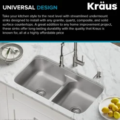 32” Undermount 18 Gauge Stainless Steel 50/50 Double Bowl Kitchen Sink (Builder Pack of 3)