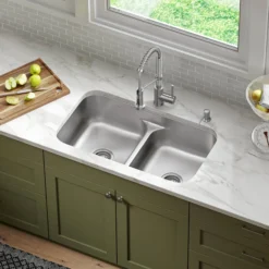 32” Undermount 18 Gauge Stainless Steel 50/50 Double Bowl Kitchen Sink (Builder Pack of 3)