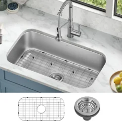 32” Undermount 18 Gauge Stainless Steel Single Bowl Kitchen Sink
