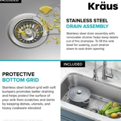 32” Undermount 18 Gauge Stainless Steel Single Bowl Kitchen Sink