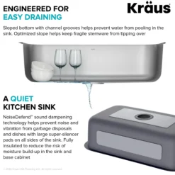 32” Undermount 18 Gauge Stainless Steel Single Bowl Kitchen Sink