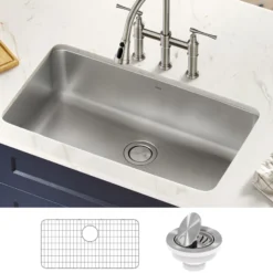 33" Undermount 16 Gauge Stainless Steel Single Bowl Kitchen Sink
