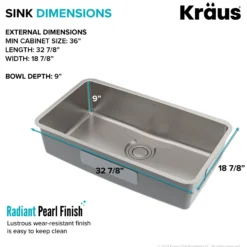 33" Undermount 16 Gauge Stainless Steel Single Bowl Kitchen Sink with DrainAssure Waterway