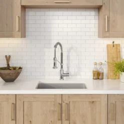 23" Undermount Kitchen Sink w/ Bolden Commercial Pull-Down Faucet and Soap Dispenser in Chrome