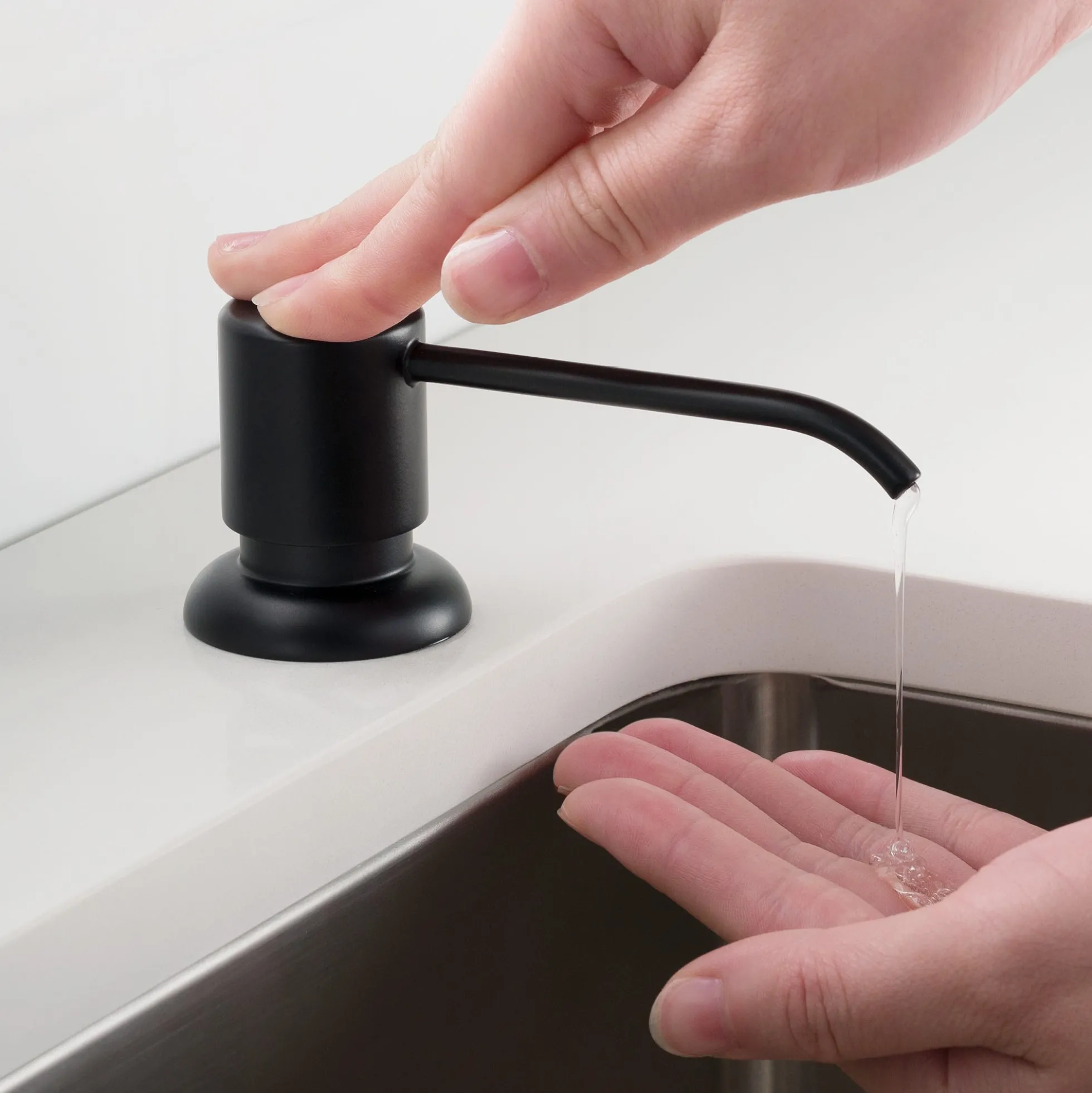 30" Undermount Kitchen Sink w/ Bolden Commercial Pull-Down Faucet and Soap Dispenser in Matte Black