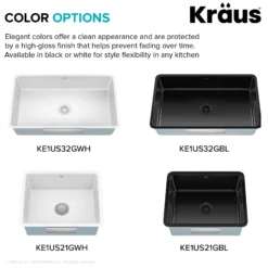 32” Undermount Porcelain Enameled Steel Single Bowl Kitchen Sink in Black