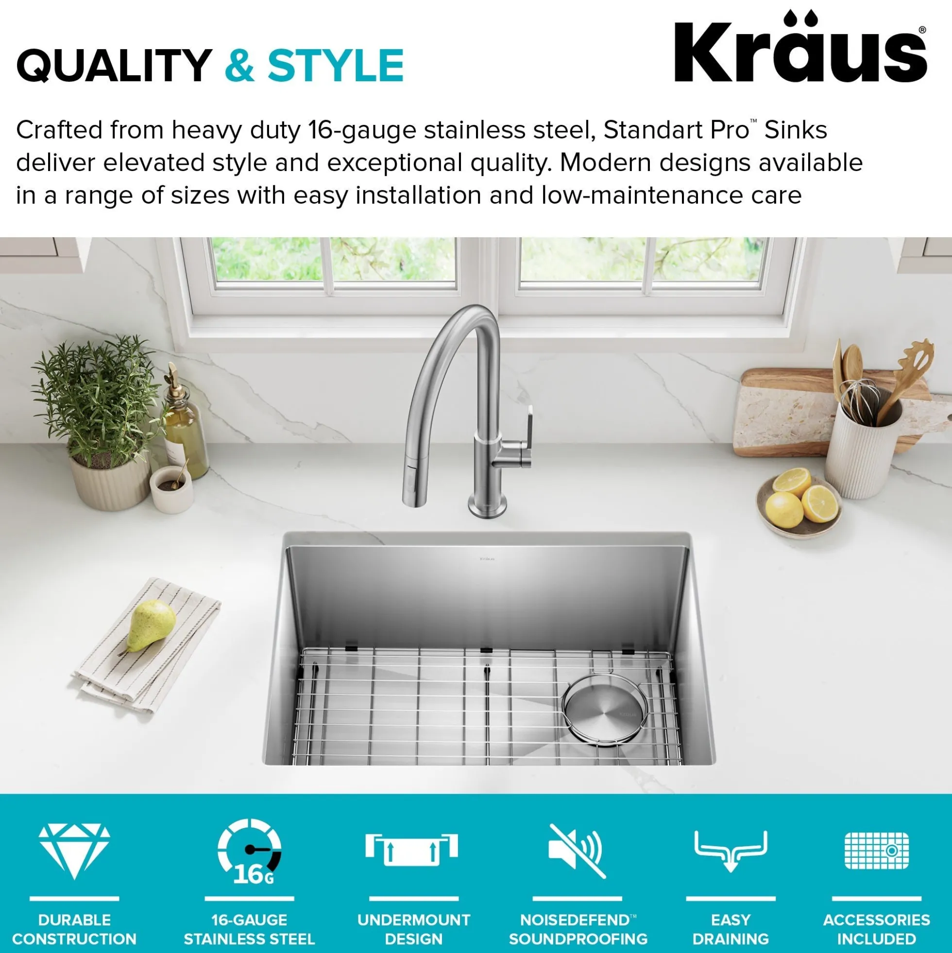 25" Undermount Single Bowl 16 Gauge Stainless Steel Kitchen Sink