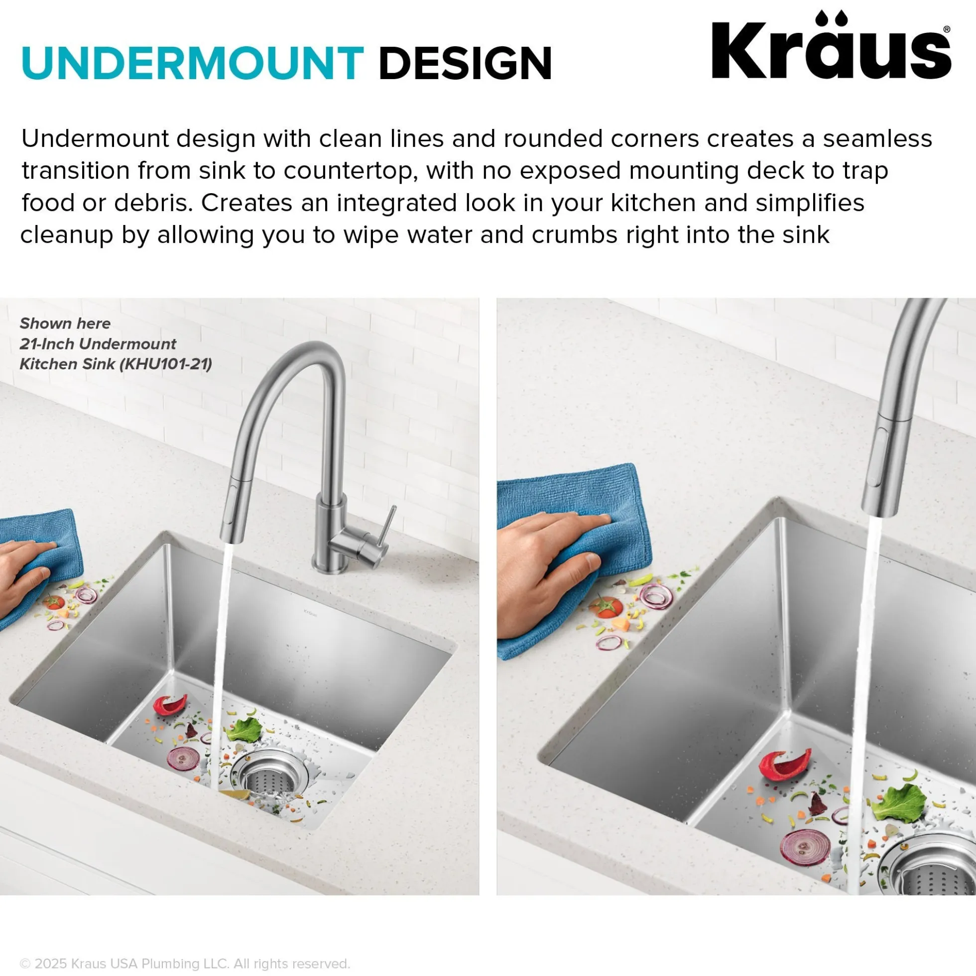 25" Undermount Single Bowl 16 Gauge Stainless Steel Kitchen Sink