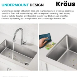 33” Undermount Single Bowl 18-Gauge Stainless Steel Kitchen Sink