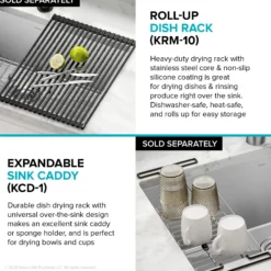 15” Undermount Single Bowl 18-Gauge Stainless Steel Kitchen Bar Sink
