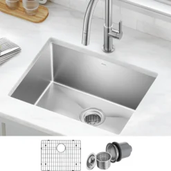 23" Undermount Single Bowl 16 Gauge Stainless Steel Kitchen Sink