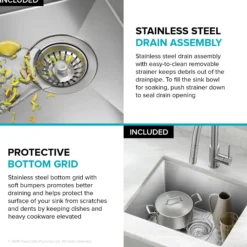 21" Undermount Single Bowl 16 Gauge Stainless Steel Kitchen Sink