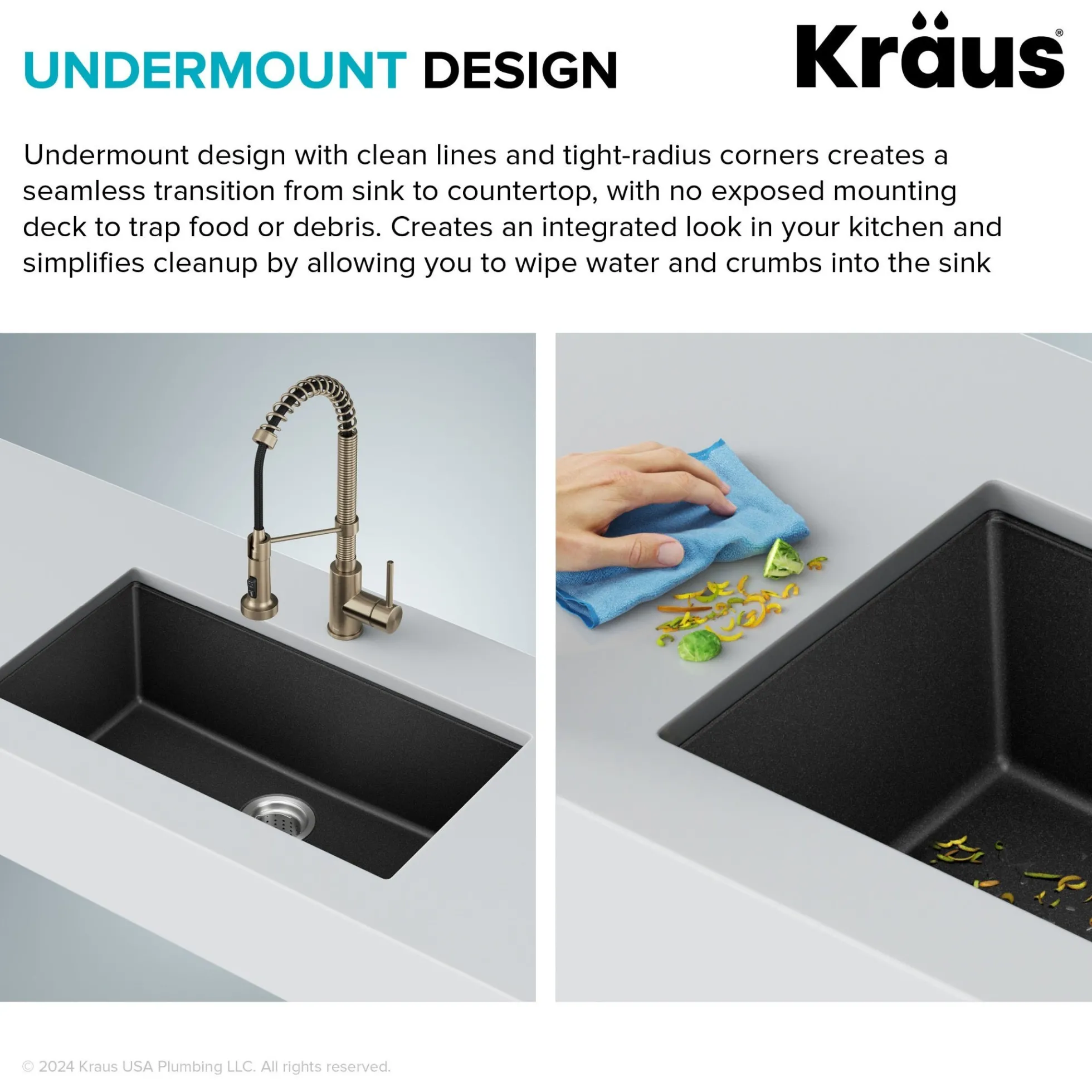 31” Undermount Single Bowl Granite Kitchen Sink in Black Onyx