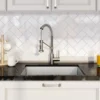 24" Undermount Utility Sink w/ Bolden Commercial Pull-Down Faucet and Soap Dispenser in Stainless Steel/Chrome