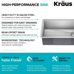 30" Undermount Workstation 16 Gauge Single Bowl Stainless Steel Kitchen Sink with Accessories