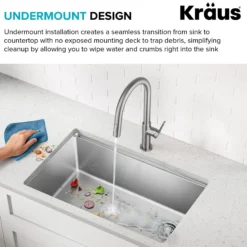 30”Undermount Workstation Single Bowl 18-GaugeStainless Steel Kitchen Sinkwith Accessories