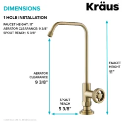 Urbix 100% Lead-Free Kitchen Water Filter Faucet in Brushed Gold
