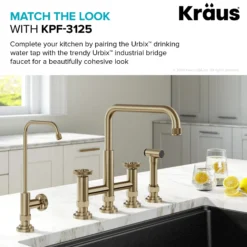 Urbix 100% Lead-Free Kitchen Water Filter Faucet in Brushed Gold
