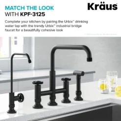 Urbix 100% Lead-Free Kitchen Water Filter Faucet in Matte Black