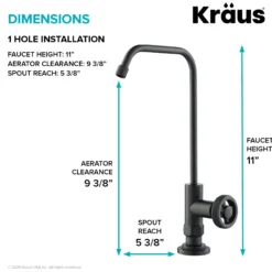 Urbix 100% Lead-Free Kitchen Water Filter Faucet in Matte Black