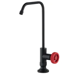 Urbix 100% Lead-Free Kitchen Water Filter Faucet in Matte Black/Red